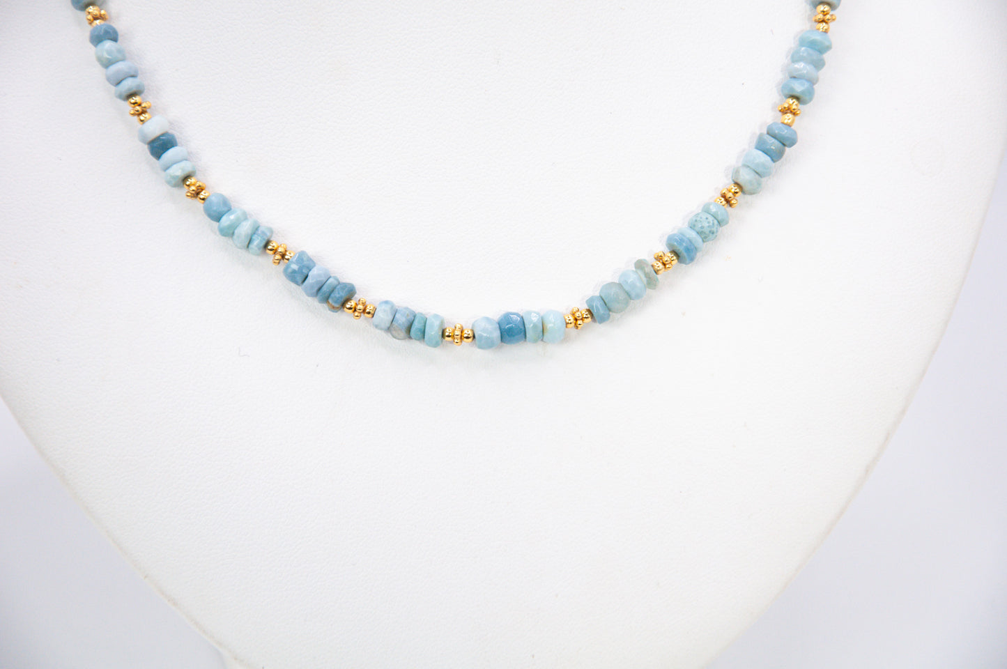 Beaded Opal Necklace - Blue - 167