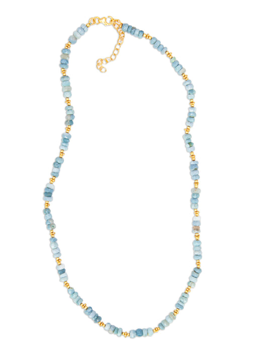 Beaded Opal Necklace - Blue - 167
