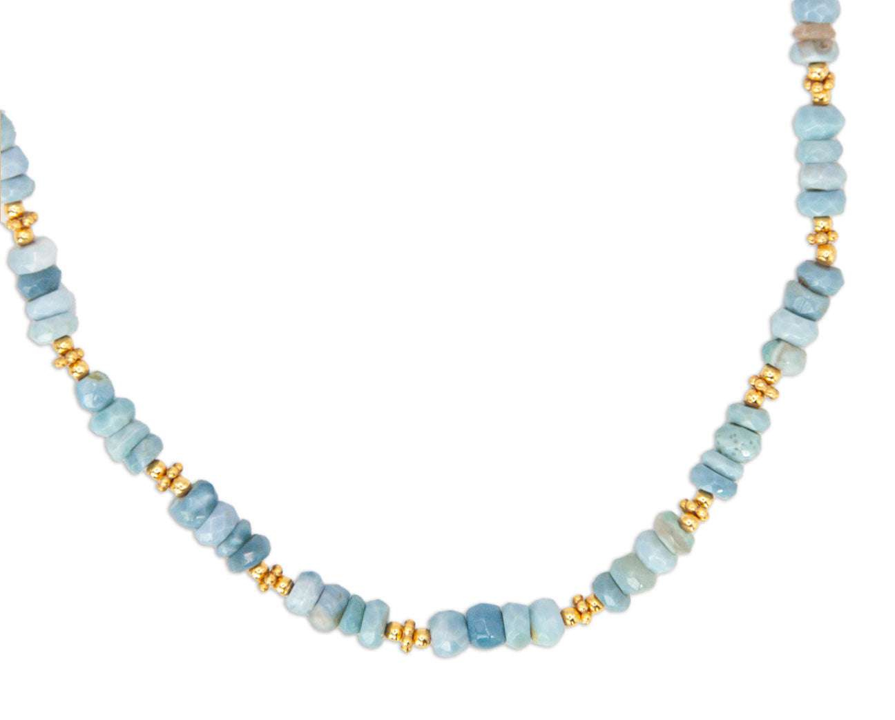 Beaded Opal Necklace - Blue - 167