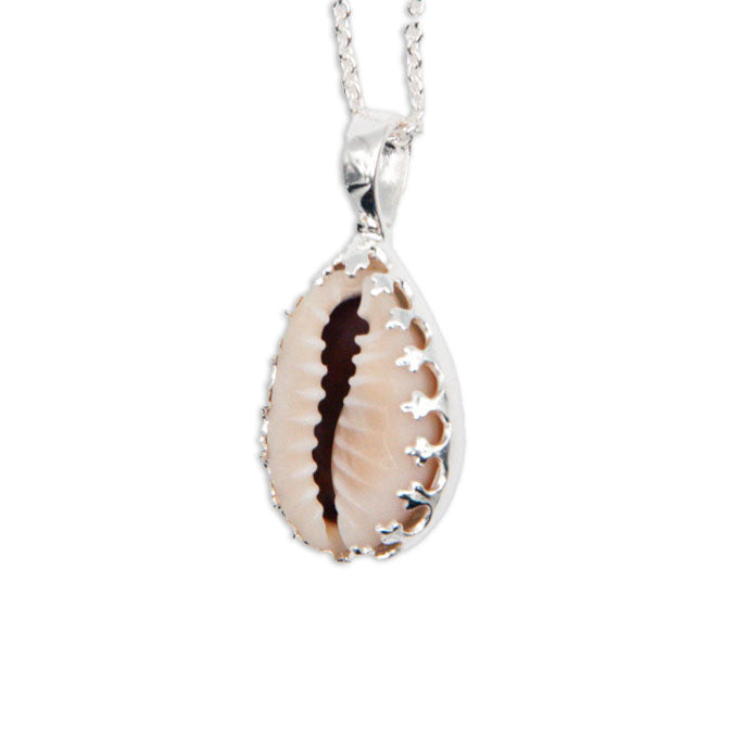 Cowrie Shell Sterling Silver Necklace - 132