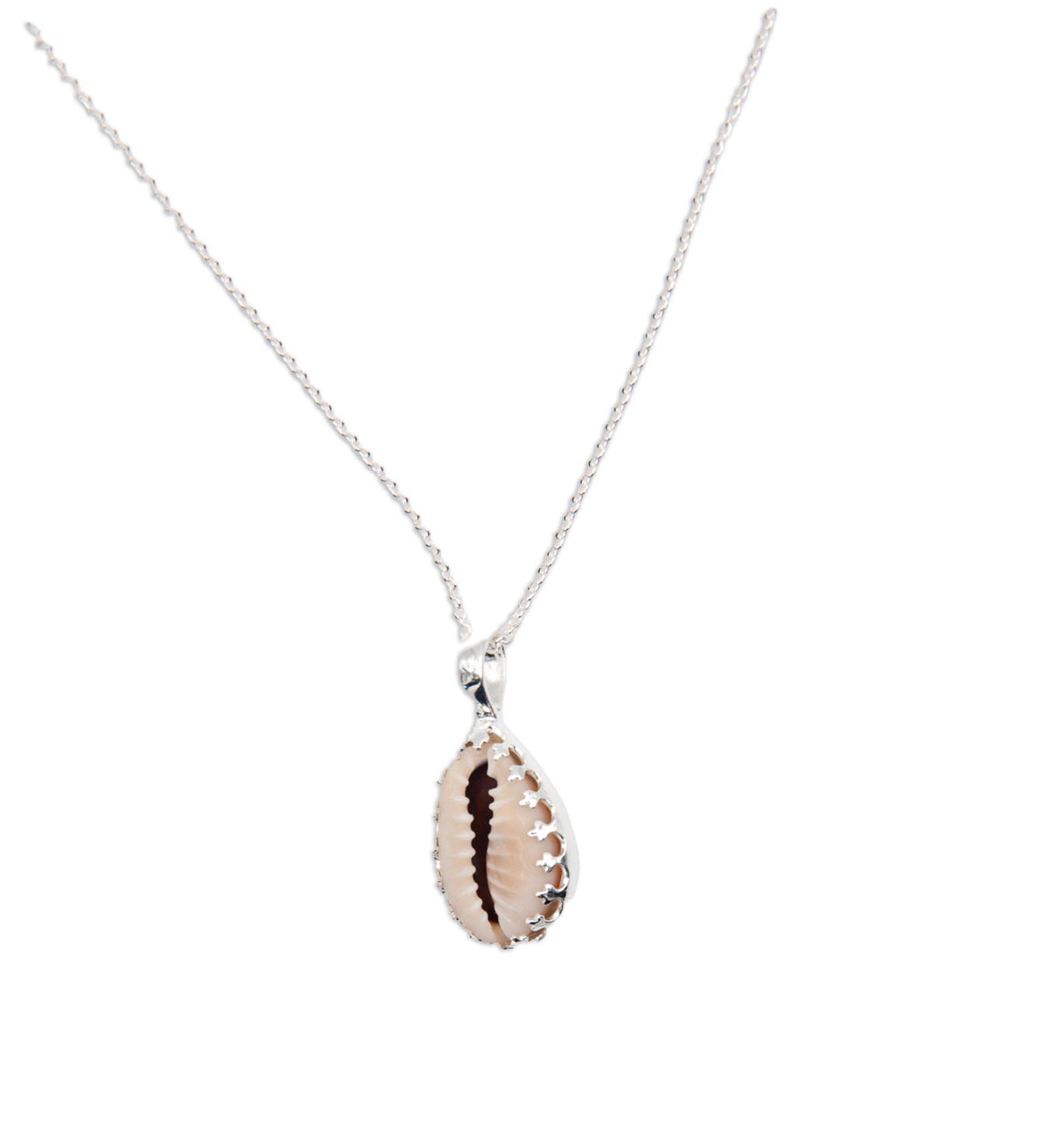 Cowrie Shell Sterling Silver Necklace - 132