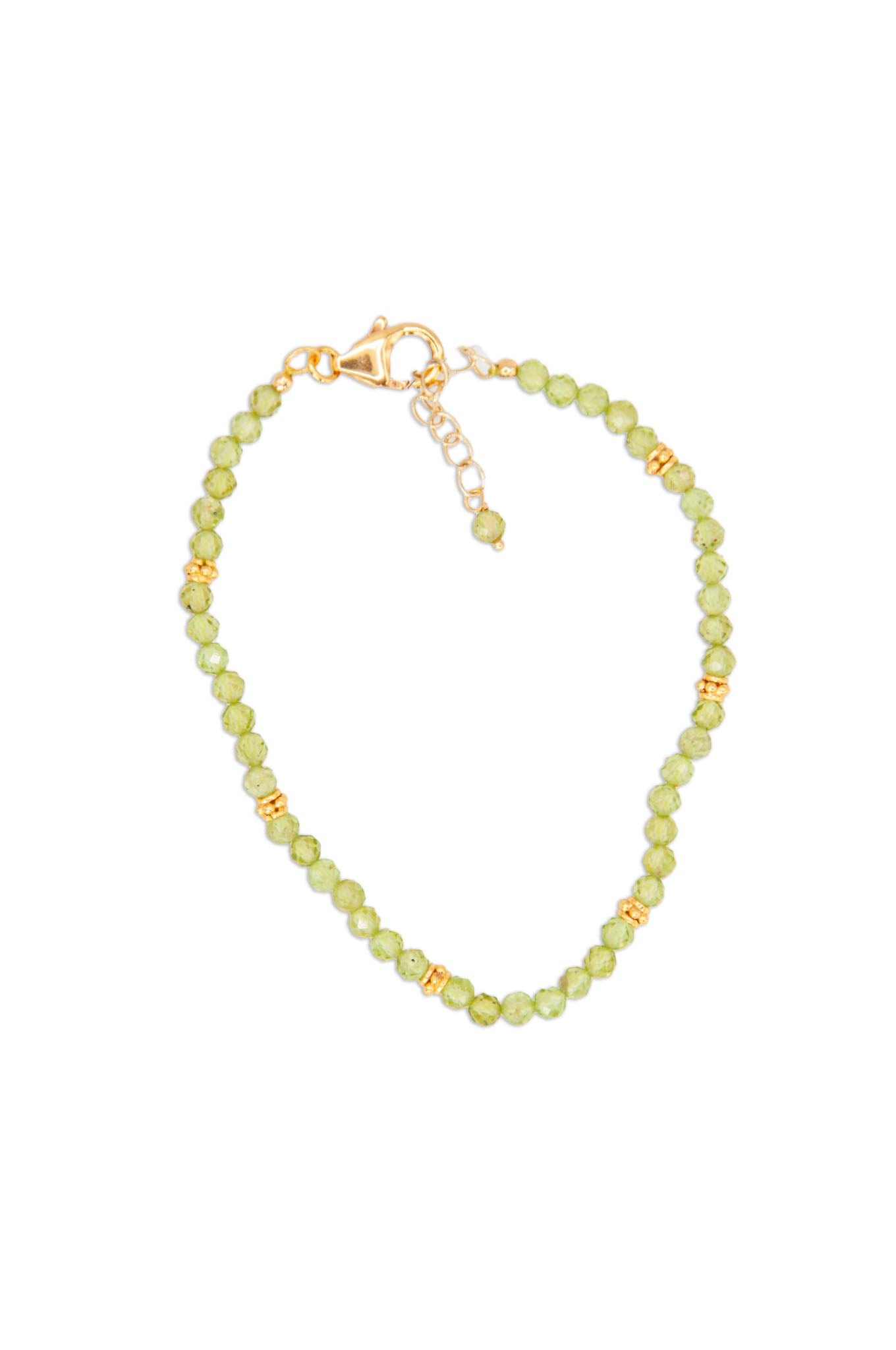 Beaded Semi Precious Bracelet - Peridot - 164