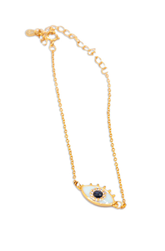 Sterling Silver Cable Chain Devil's Eye Bracelet - 201