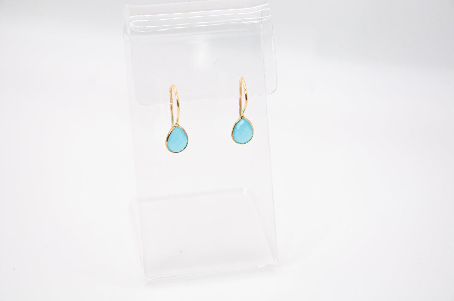 Teardrop Earrings - Blue Chalcedony - 155
