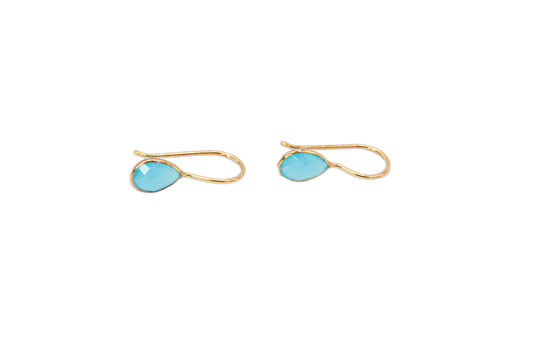 Teardrop Earrings - Blue Chalcedony - 155