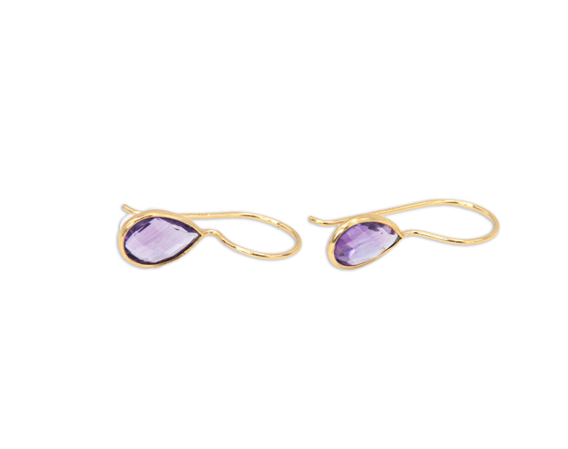 Teardrop Earrings - Amethyst - 154