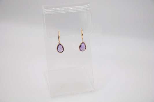Teardrop Earrings - Amethyst - 154