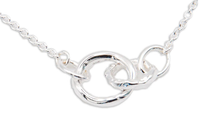 Linked Rings Sterling Silver Necklace - 130