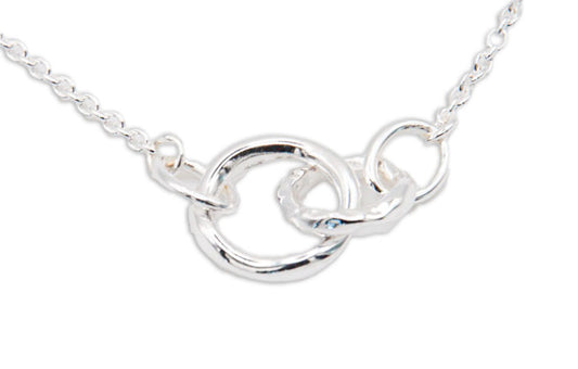 Linked Rings Sterling Silver Necklace - 130