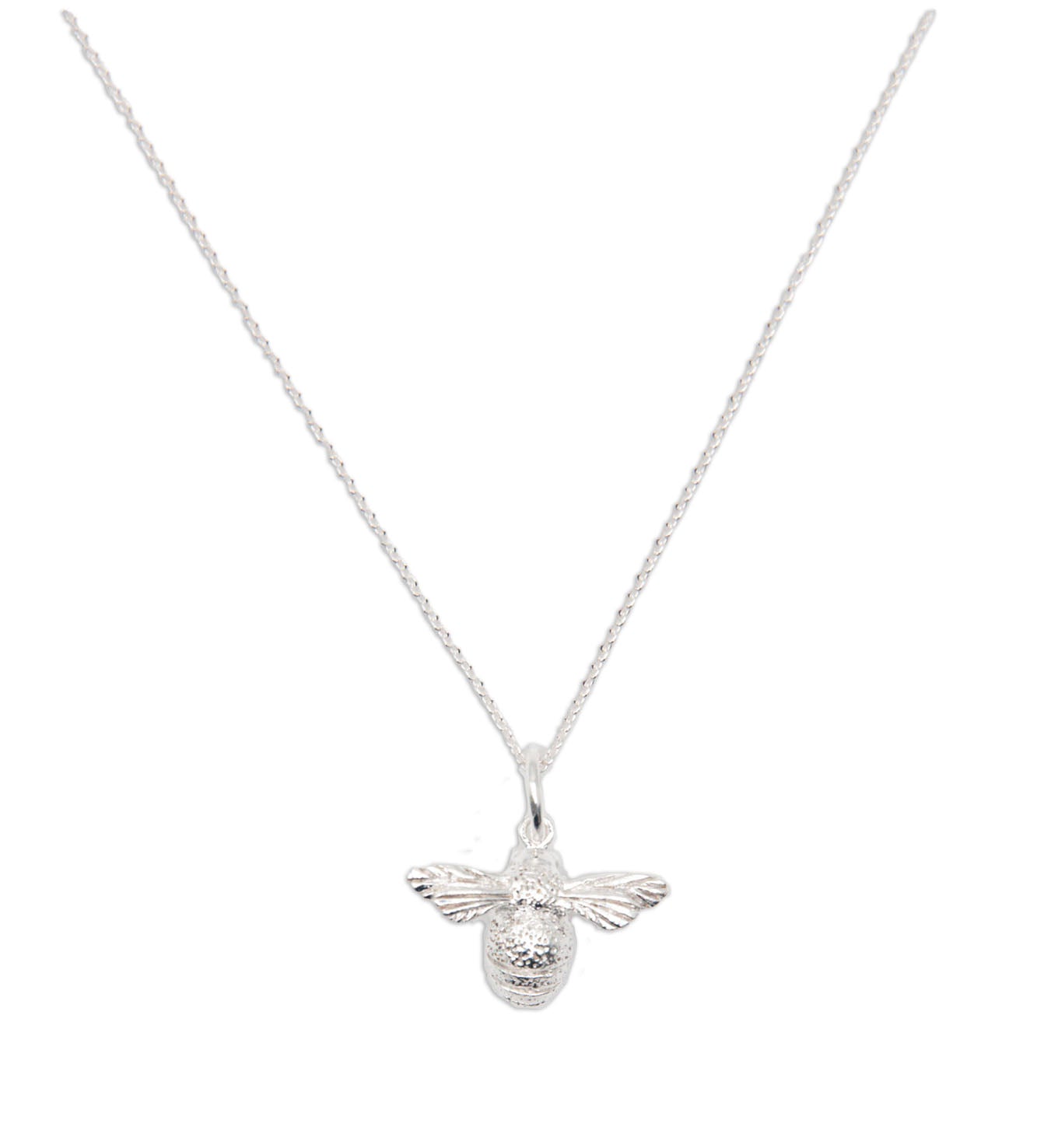 Bee Textured Sterling Silver Necklace - 131