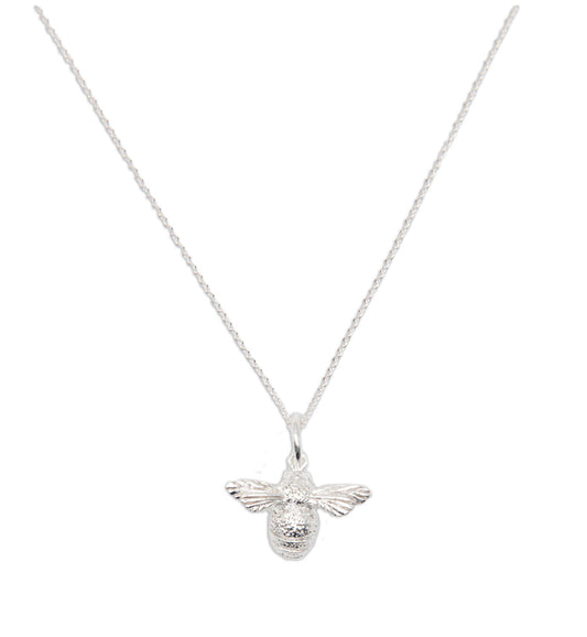 Bee Textured Sterling Silver Necklace - 131