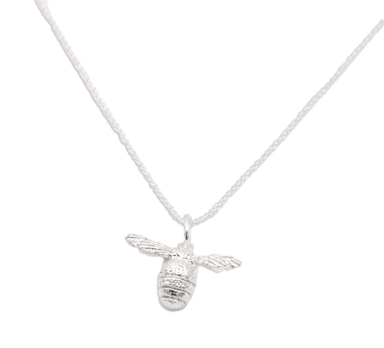 Bee Textured Sterling Silver Necklace - 131