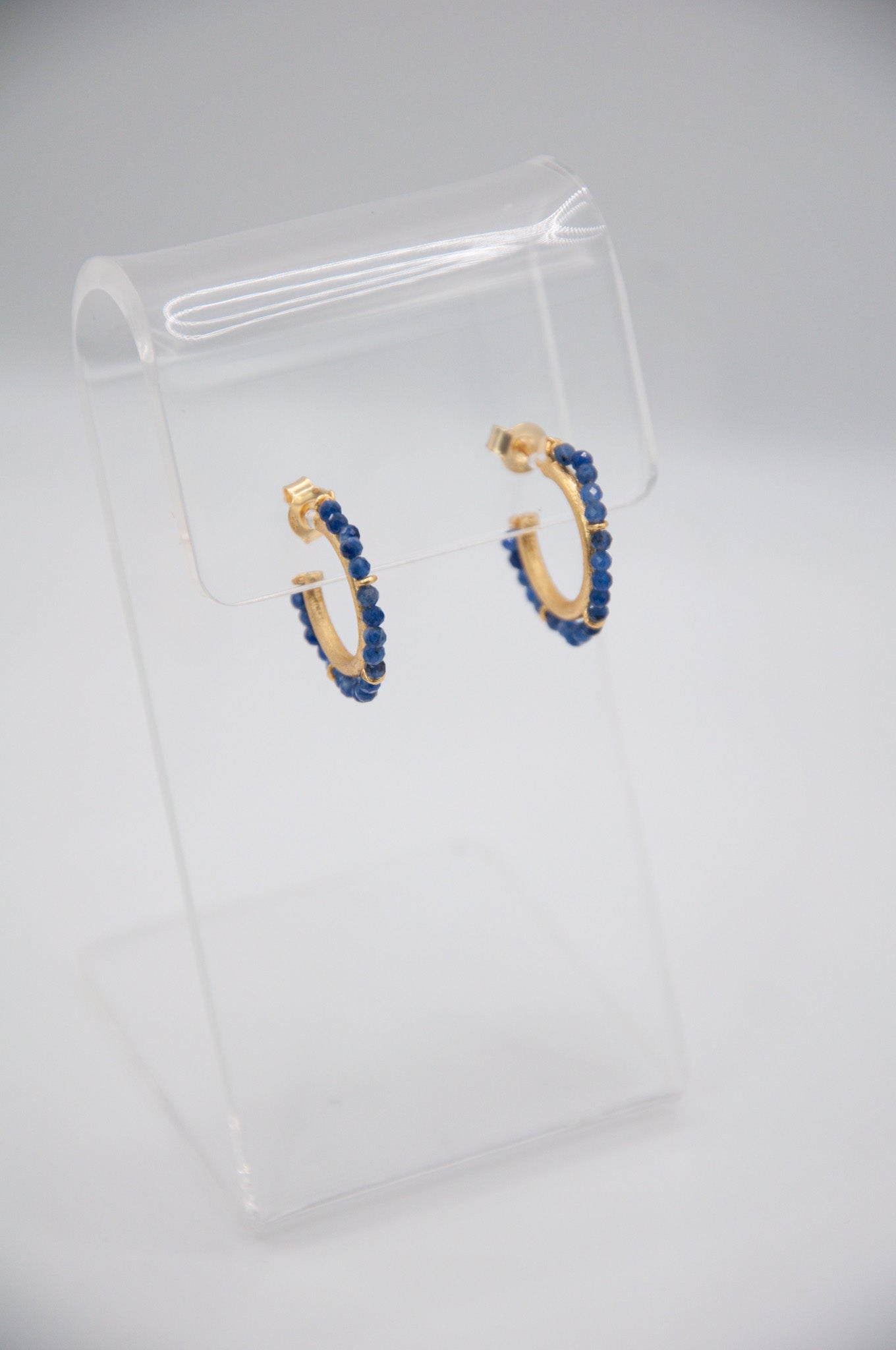Beaded Stud Hoops - Sodalite - 158