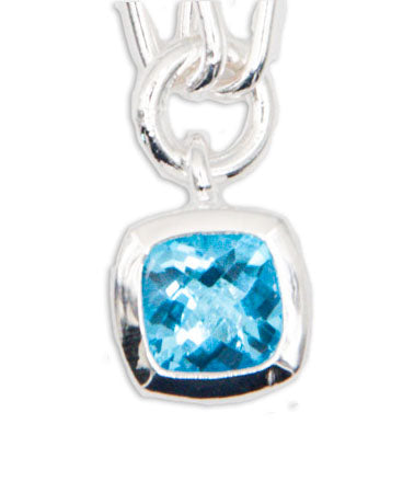 Blue Topaz Sterling Silver Square Bracelet - 139