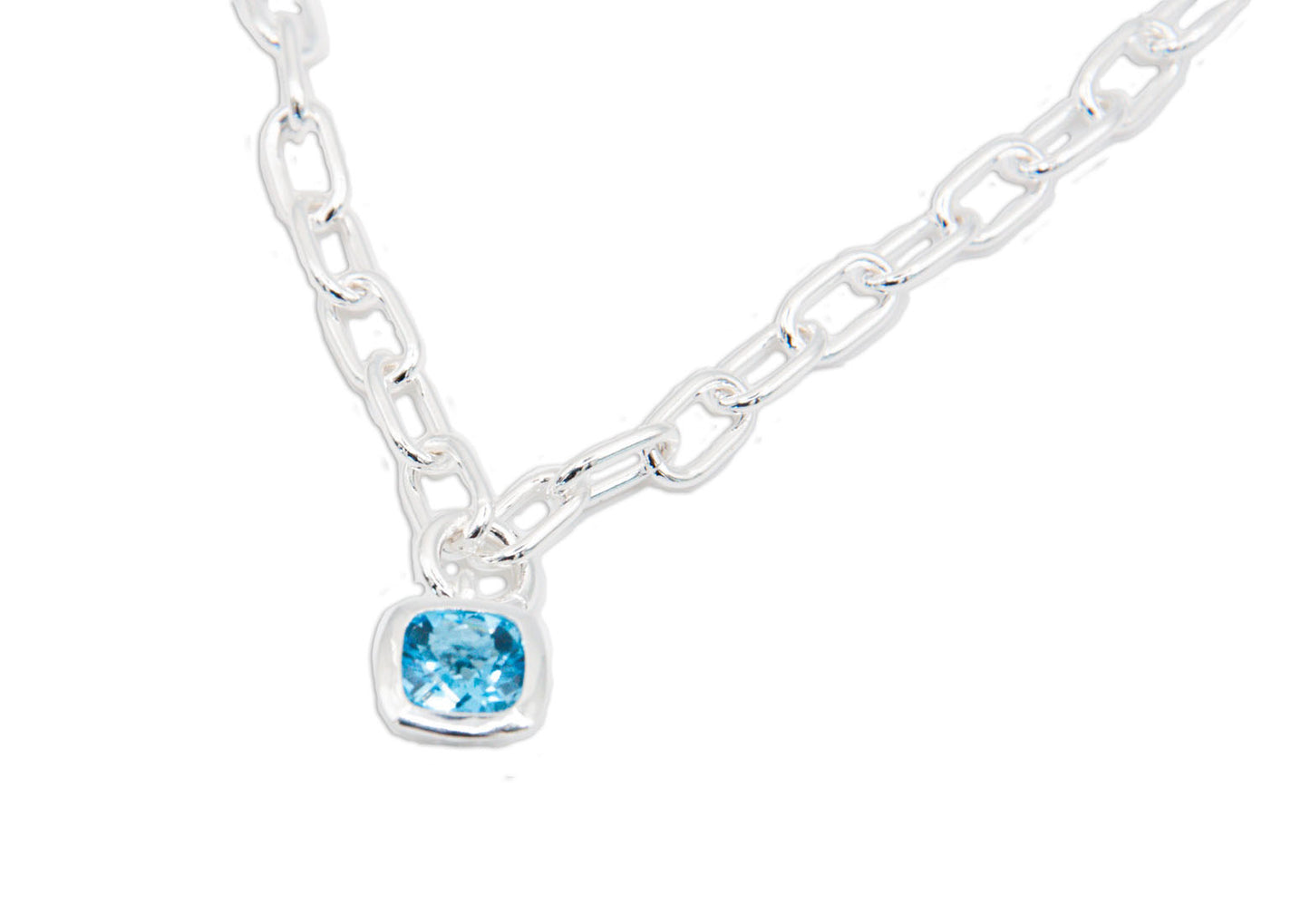 Blue Topaz Sterling Silver Square Bracelet - 139