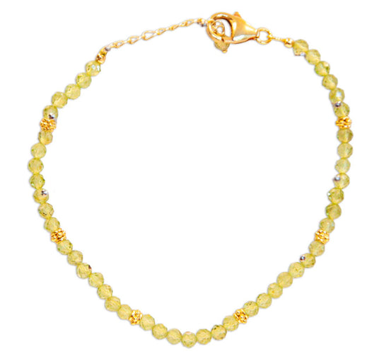 Beaded Semi Precious Bracelet - Peridot - 164