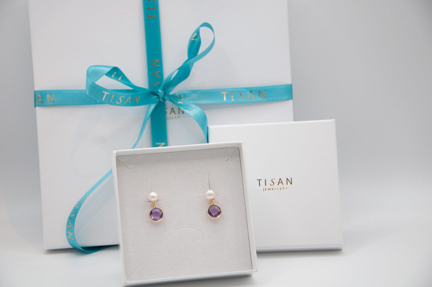 Amethyst & White Button Pearl with 18ct Gold Vermeil - 022