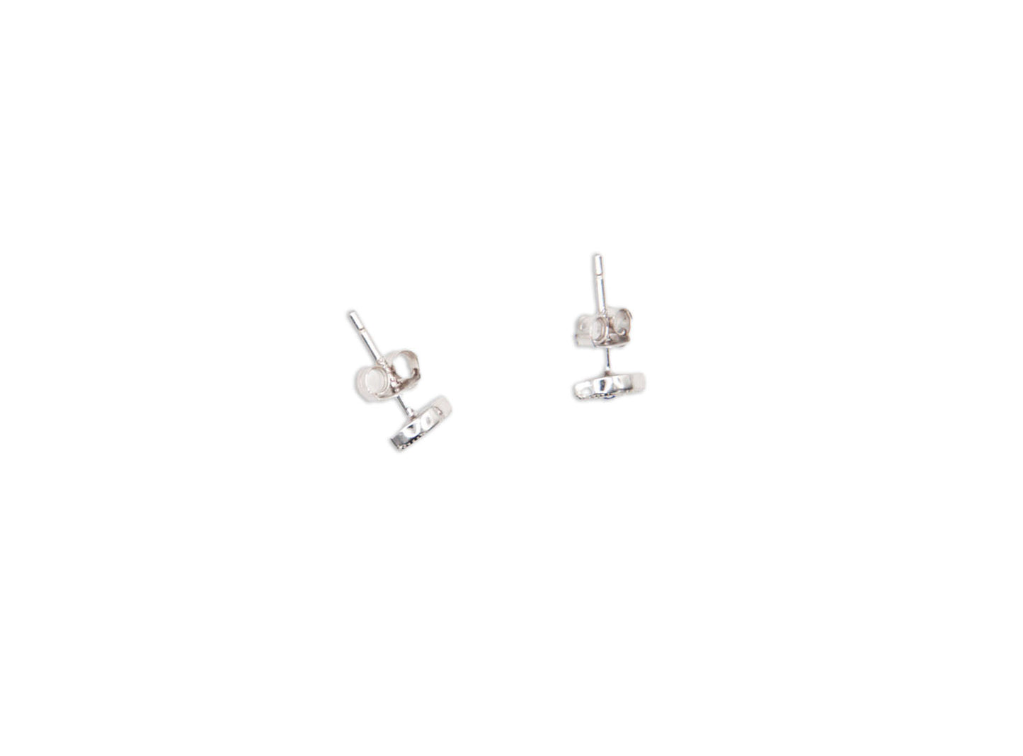 White Gold Plated Sterling Silver Devil's Eye Ear Studs - 170/171