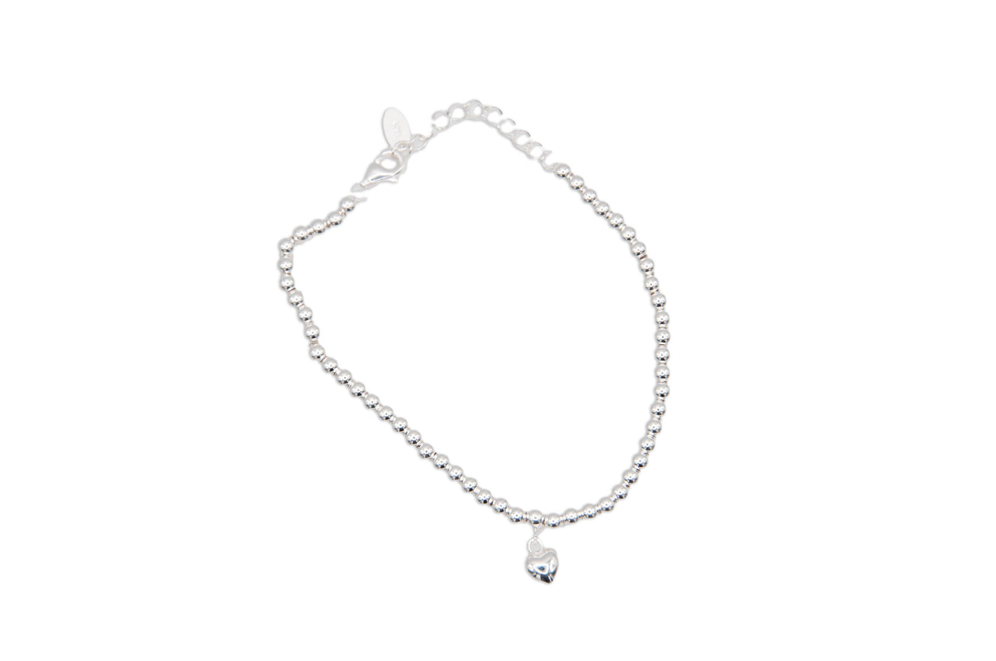Sterling Silver Bracelet with Heart Charm - 172