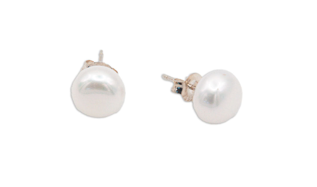 Button Pearl Studs - 10mm - 024