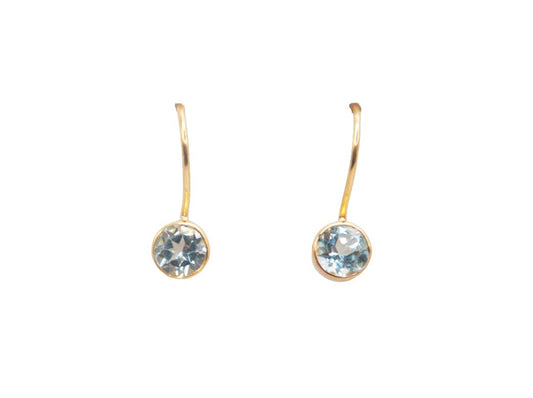 Small Round Semi Precious Drop - Blue Topaz - 031