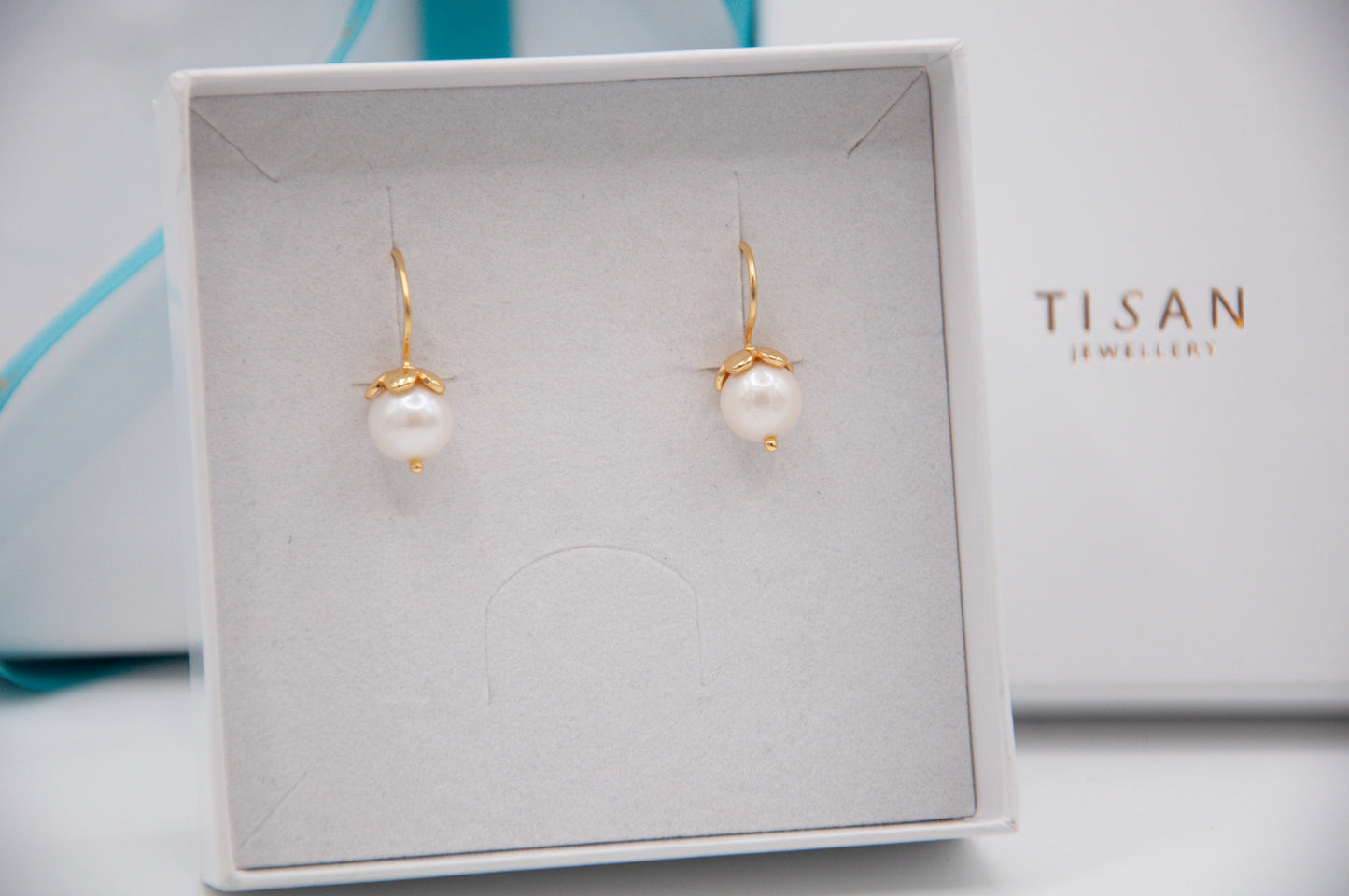 Gold and Gemstone Flower Drop Earrings - 025