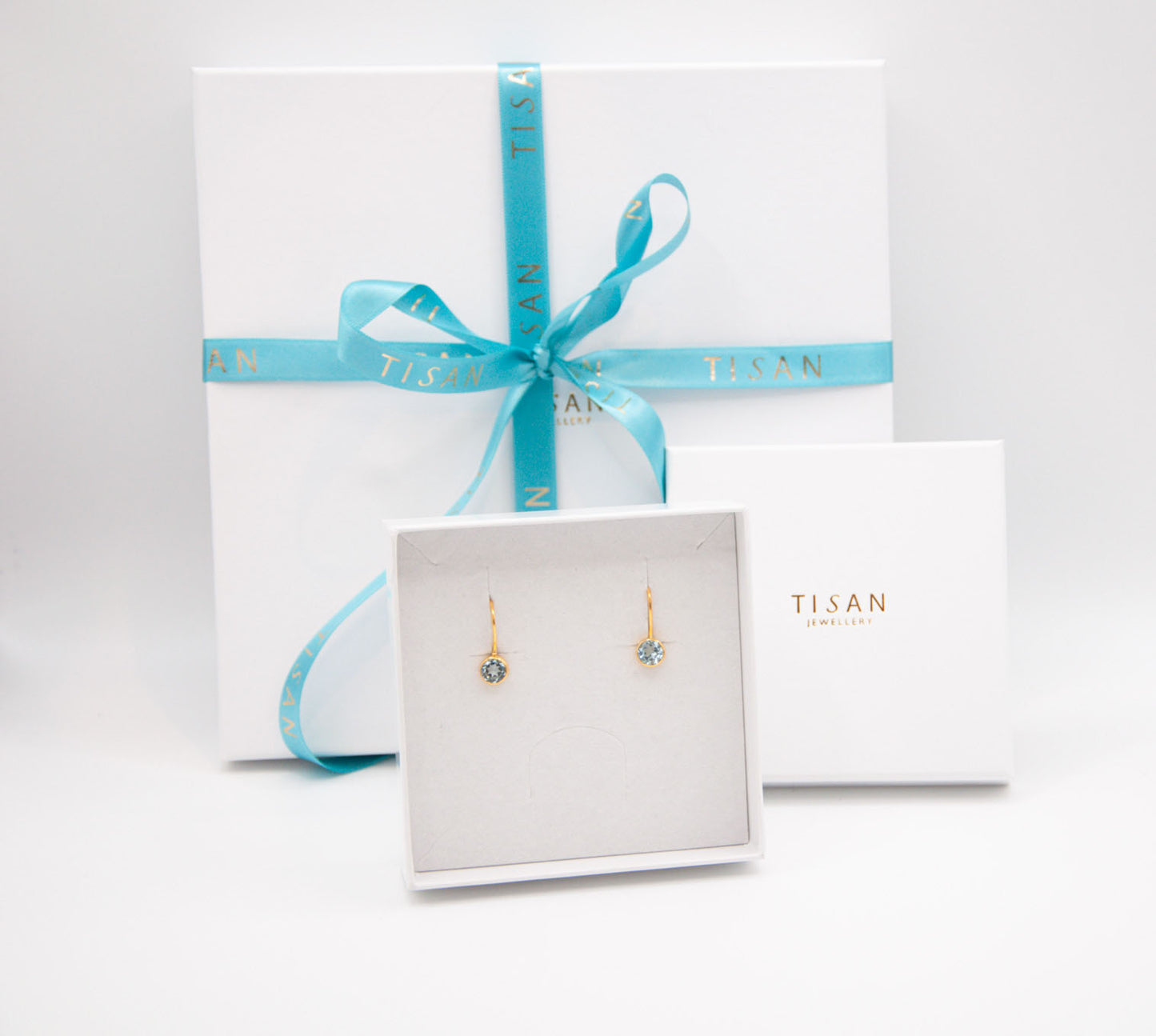 Small Round Semi Precious Drop - Blue Topaz - 031