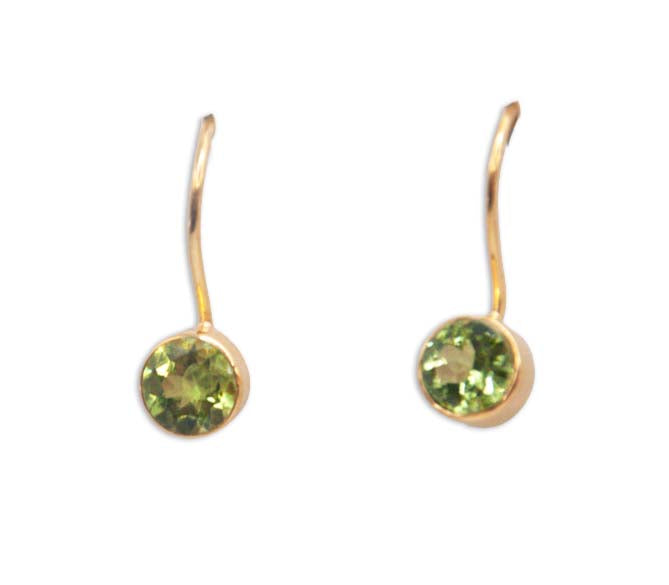 Small Round Semi Precious Drop - Peridot - 032