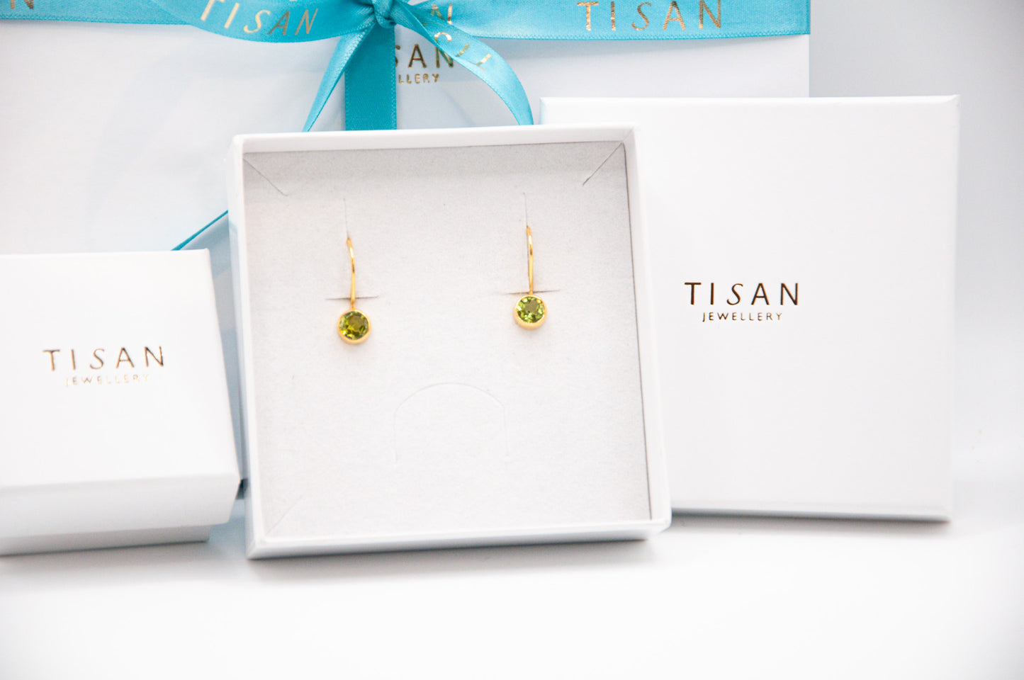 Small Round Semi Precious Drop - Peridot - 032