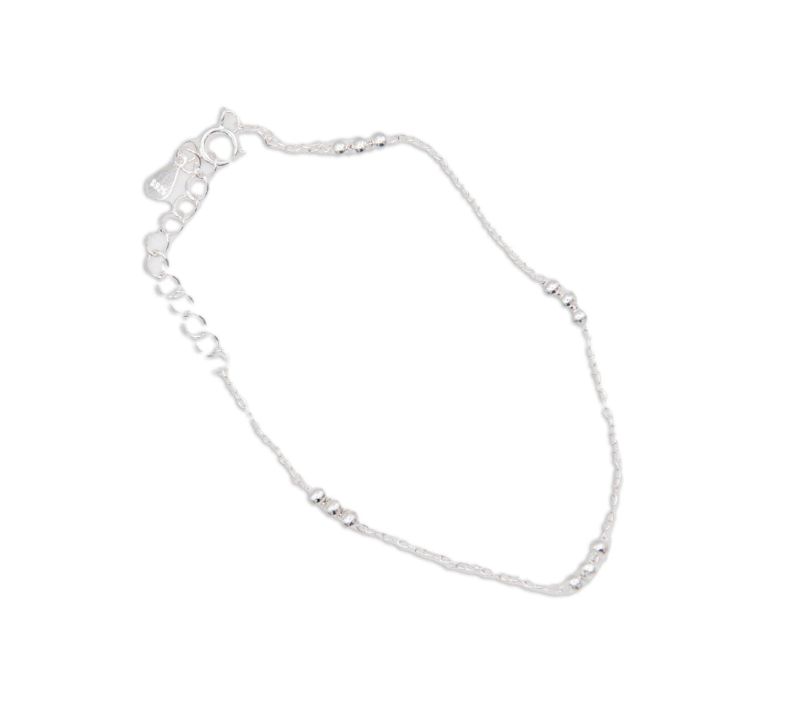 Sterling Silver Bracelet with Silver Beads - 180
