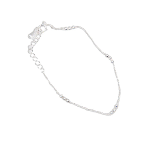 Sterling Silver Bracelet with Silver Beads - 180