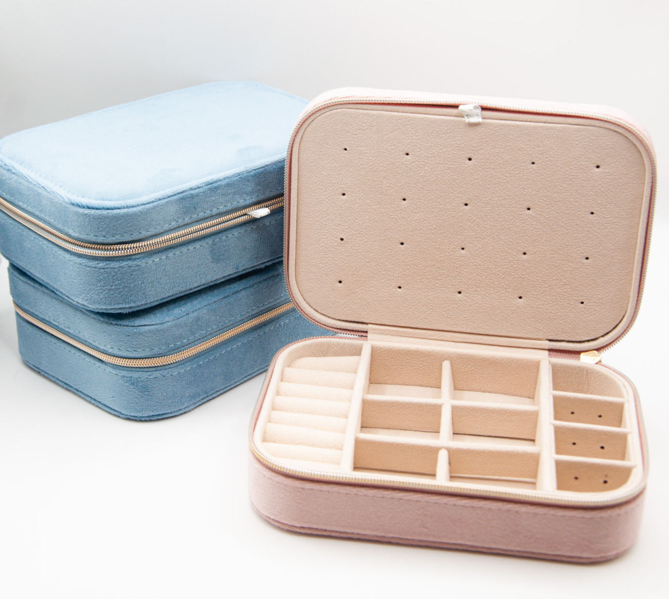 Solid Colour Suede Jewellery Box - 182/183