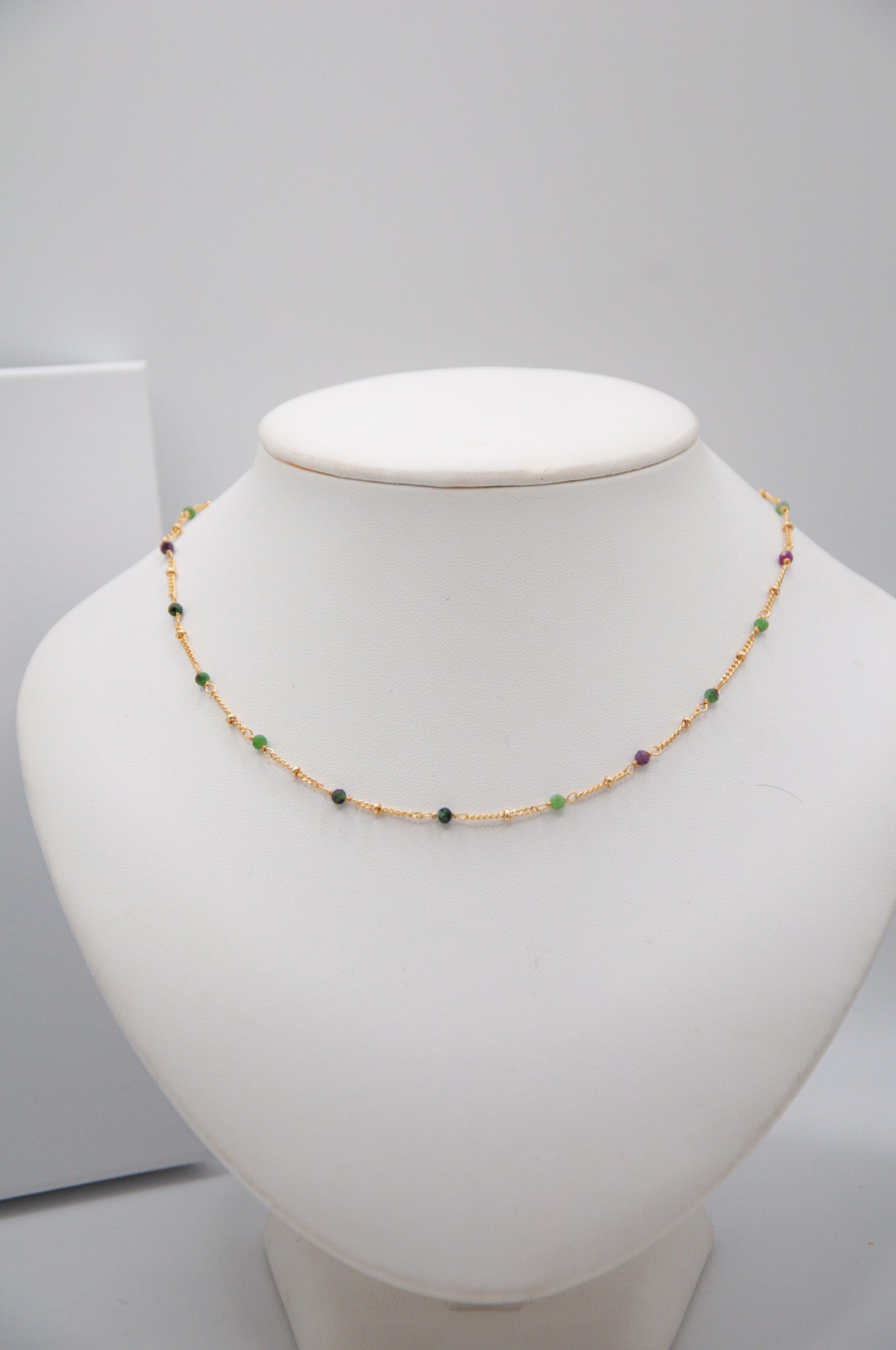 Gemstone Chain Necklace Tourmaline - 117