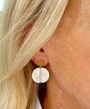 Mother Pearl & White Zircon Vermeil Drop Earrings