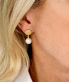 Pearl Freshwater 14ct Gold Vermeil Disc Earrings