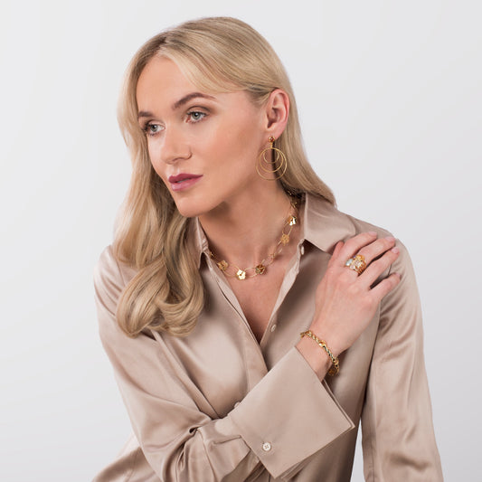 Sterling Silver Multi-Flower Necklace - 110