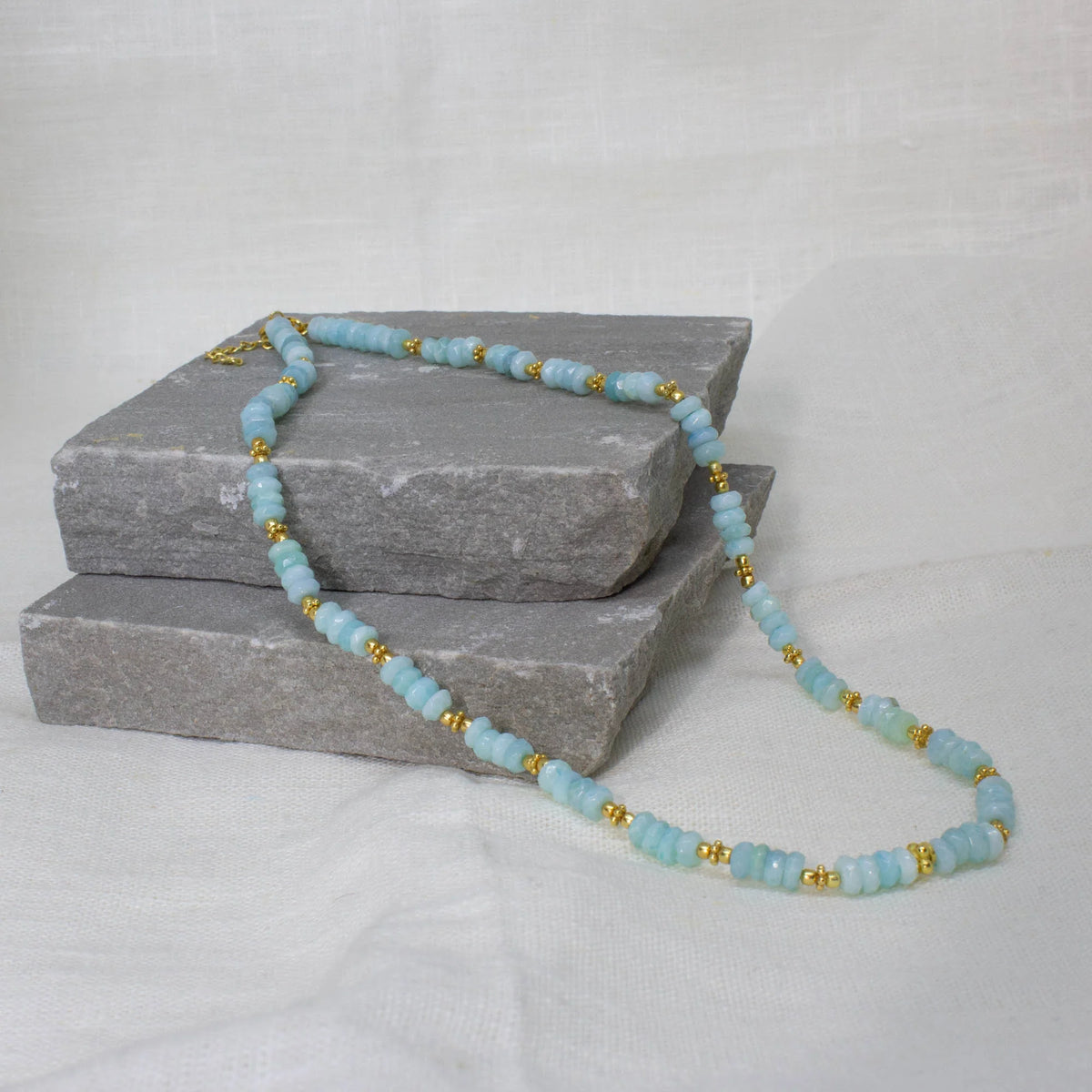 Beaded Opal Necklace - Turquoise - 168