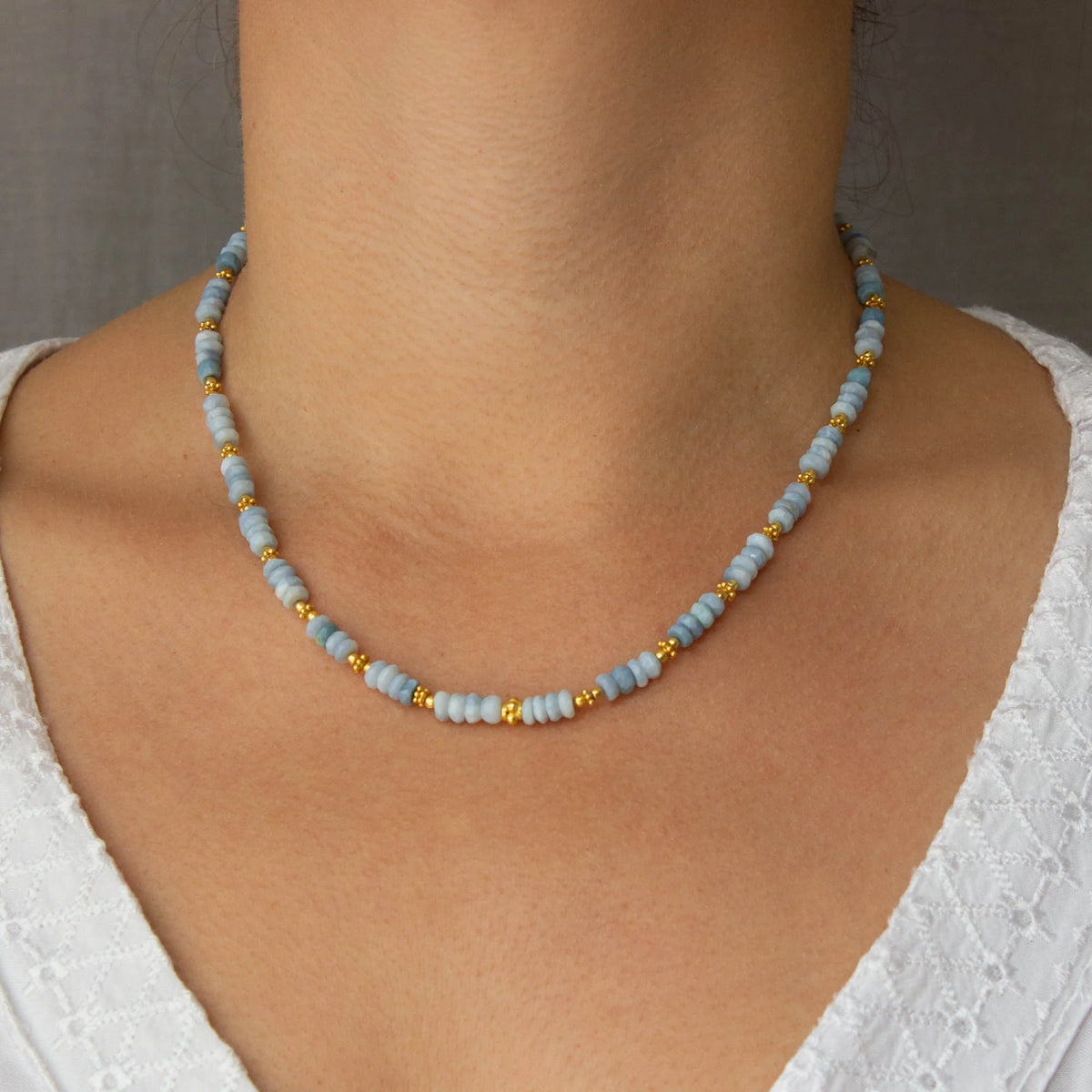 Beaded Opal Necklace - Turquoise - 168
