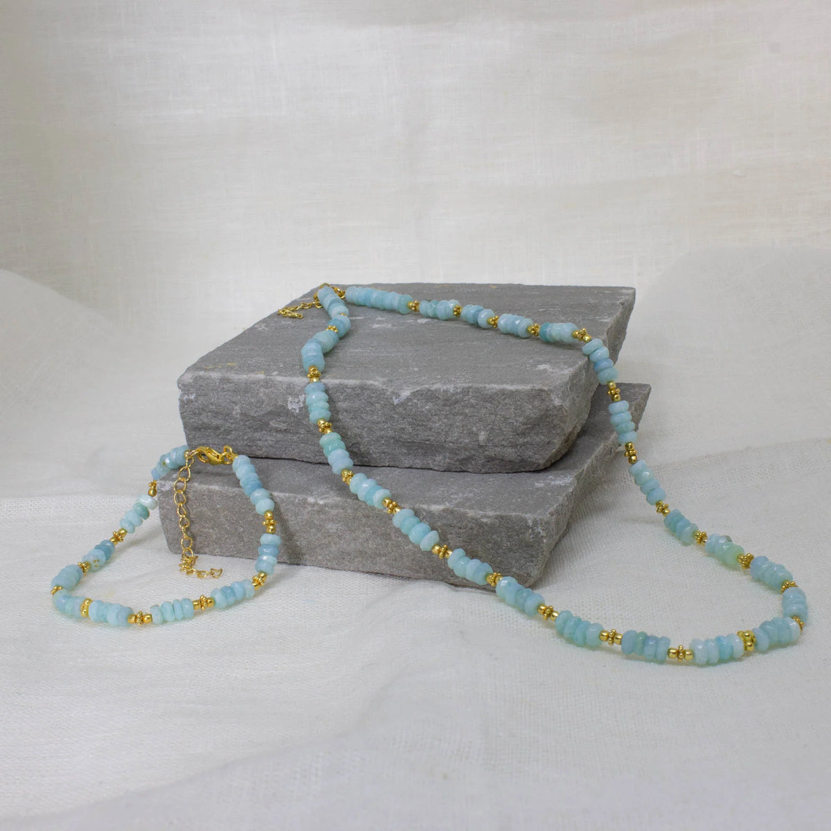 Beaded Opal Necklace - Turquoise - 168