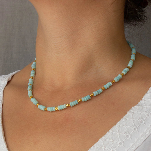 Beaded Opal Necklace - Turquoise - 168