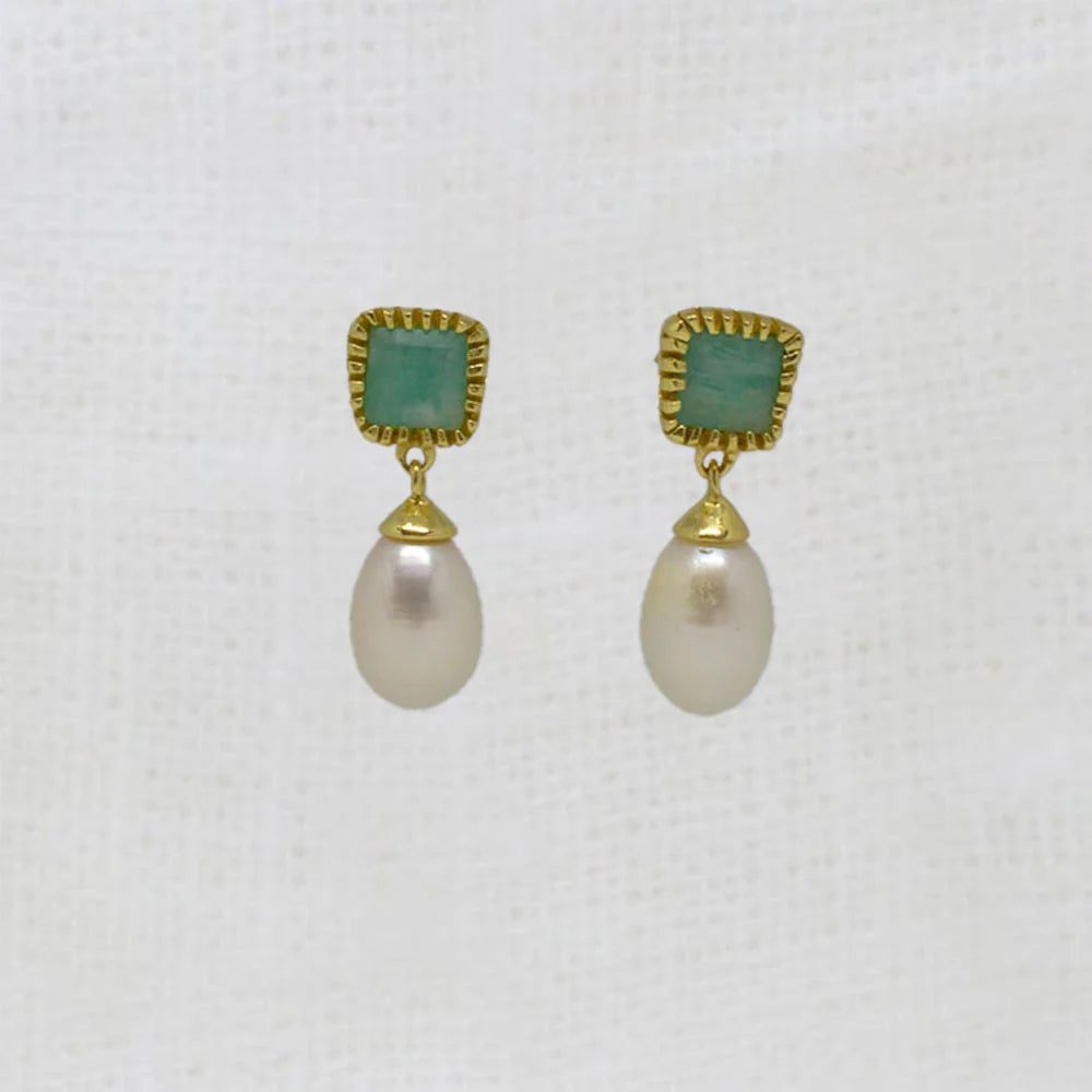 Pearl & Gemstone Lola Earrings - 161