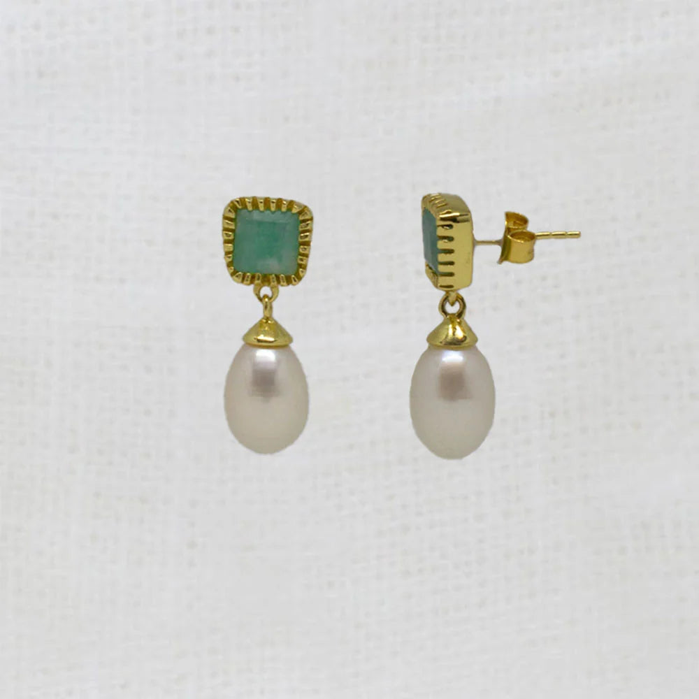 Pearl & Gemstone Lola Earrings - 161