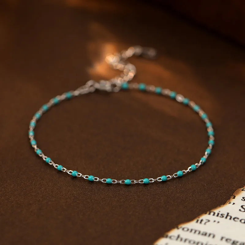 Sterling Silver Bracelet With Round Beads - Silver - 176/177/178