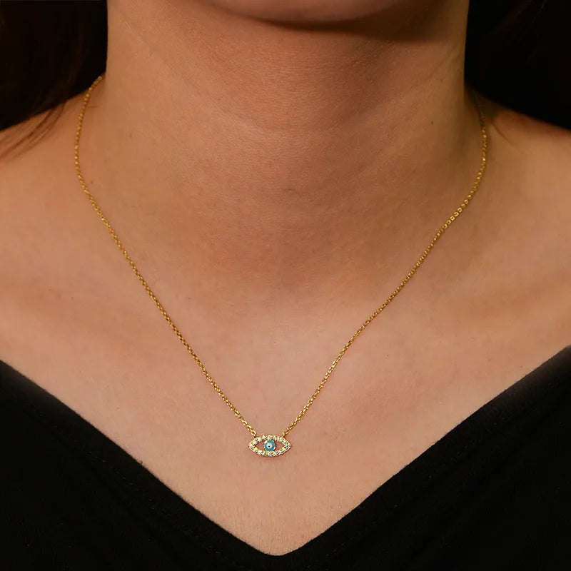 Sterling Silver Devil Eye Necklace - 202