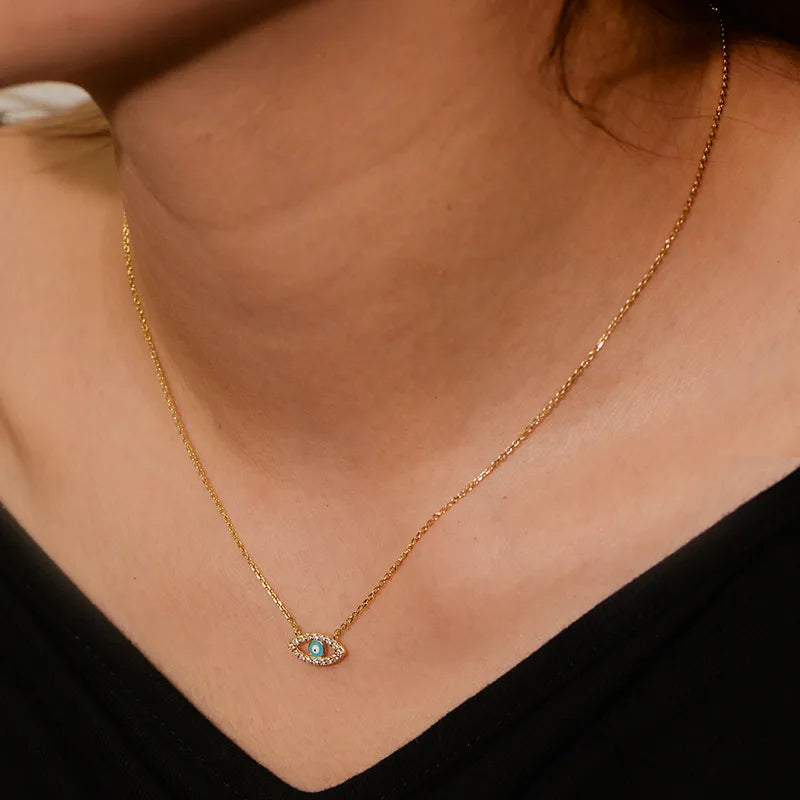 Sterling Silver Devil Eye Necklace - 202