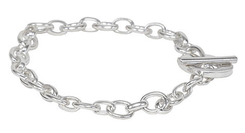 Solid silver hot sale charm bracelet
