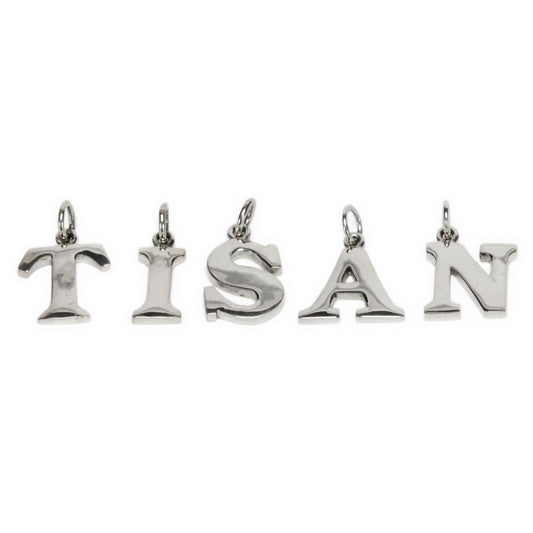 Sterling Silver Letter Pendant Charm - 141