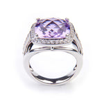 Amethyst and White Sapphire Ring