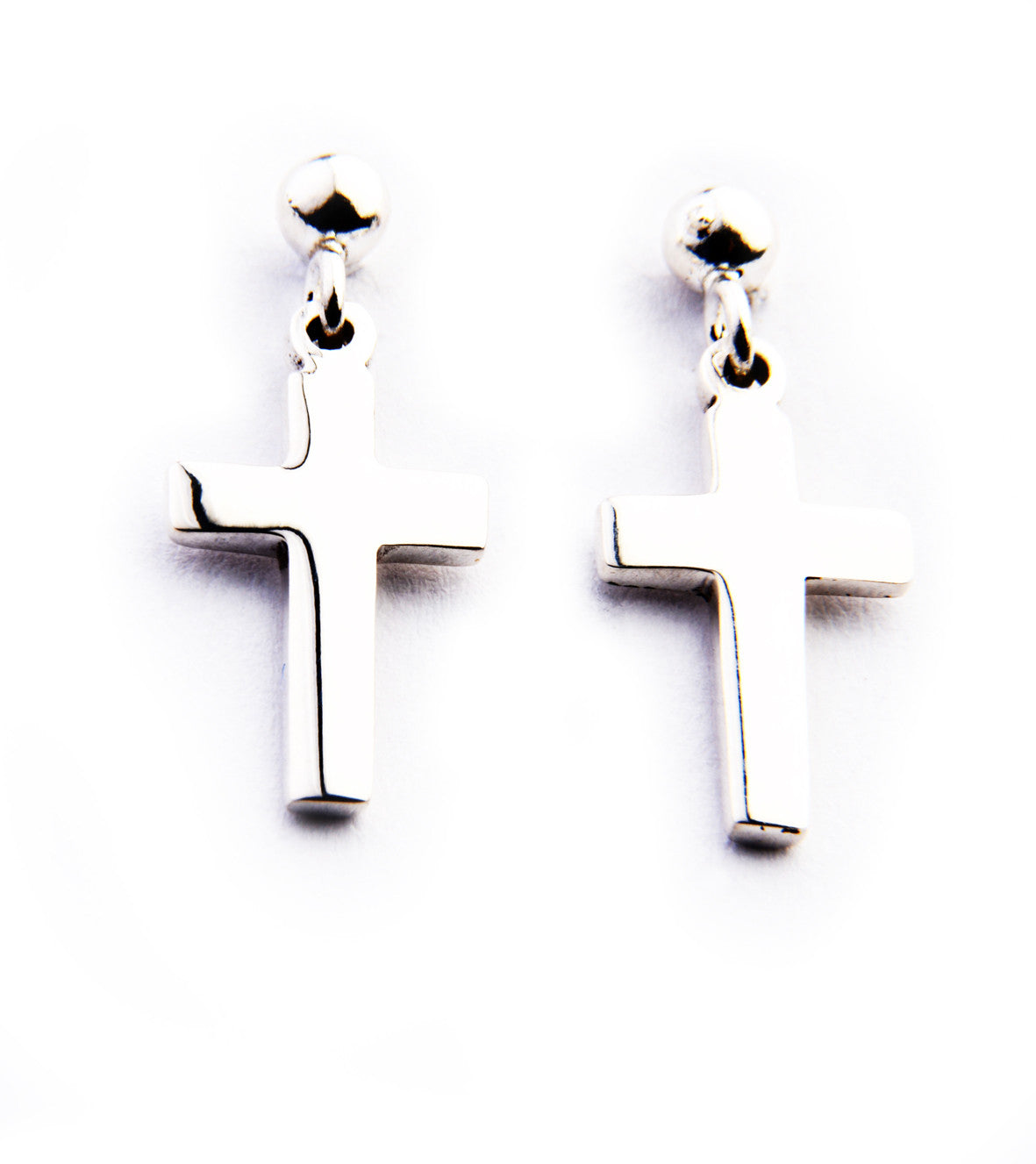 Sterling Silver Little Cross Earrings - 008