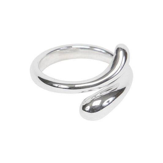 Sterling Silver Cross Over Ring - 078